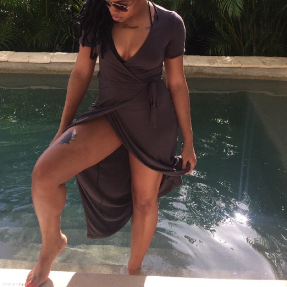 Gray Wrap around dress